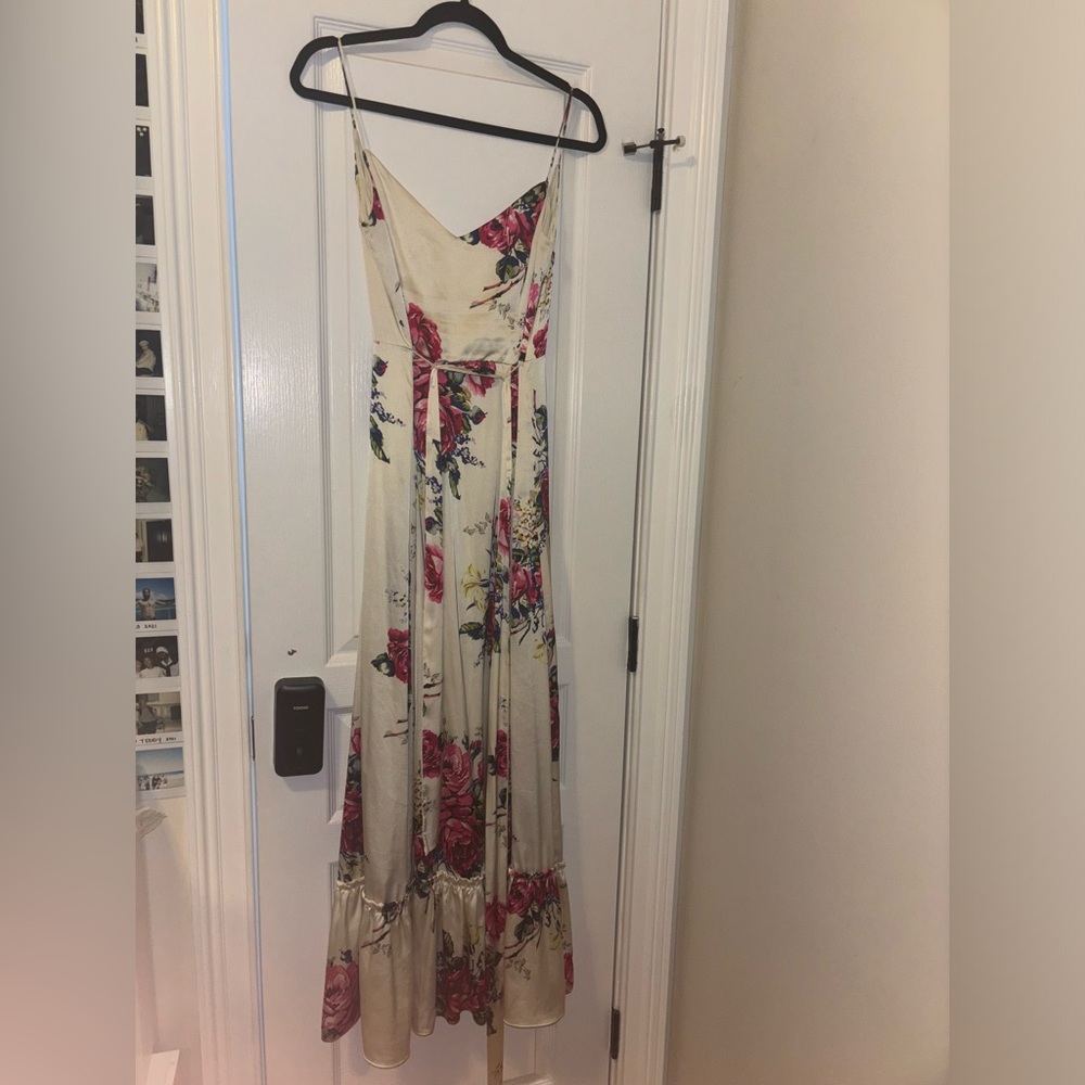 Satin Floral Maxi Dress